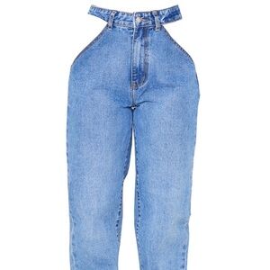 Cut out waist jeans